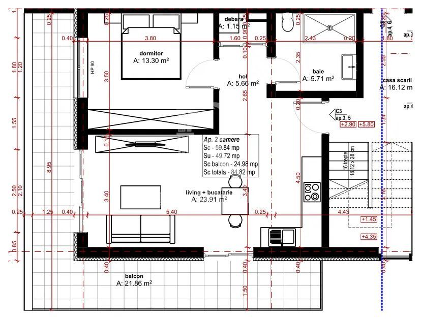 Apartament cu 2 camere | Etajul 2 | Ansamblul Rezidential Nou | Oradea - Poză 1
