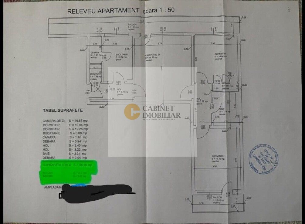3 Camere - 76MP | Etaj 1/7 | Crangasi - Schiță 15