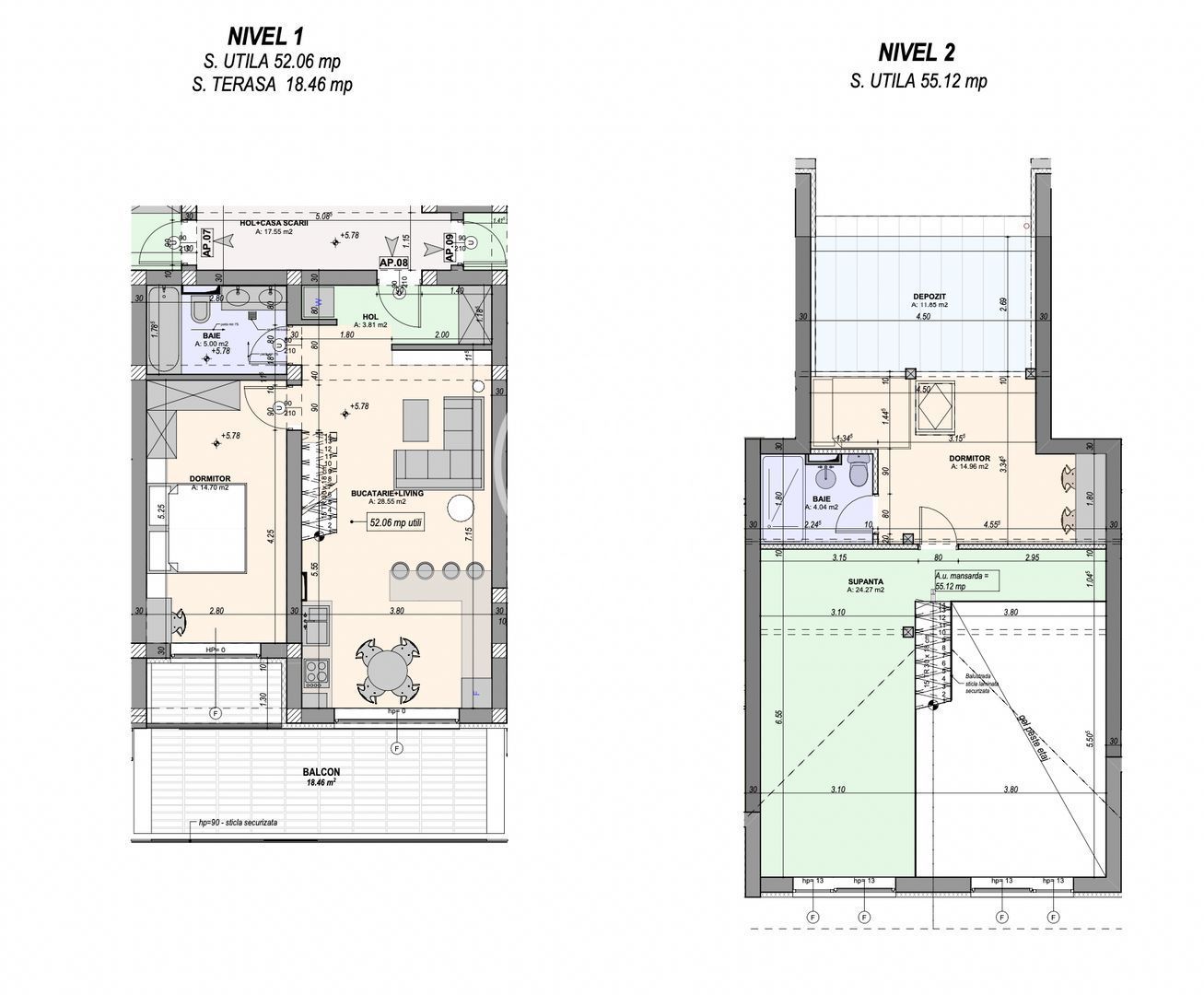 Penthouse 3 camere - la cheie, aer conditionat (ALP-C2-Ra-ap.8) - Poză 2