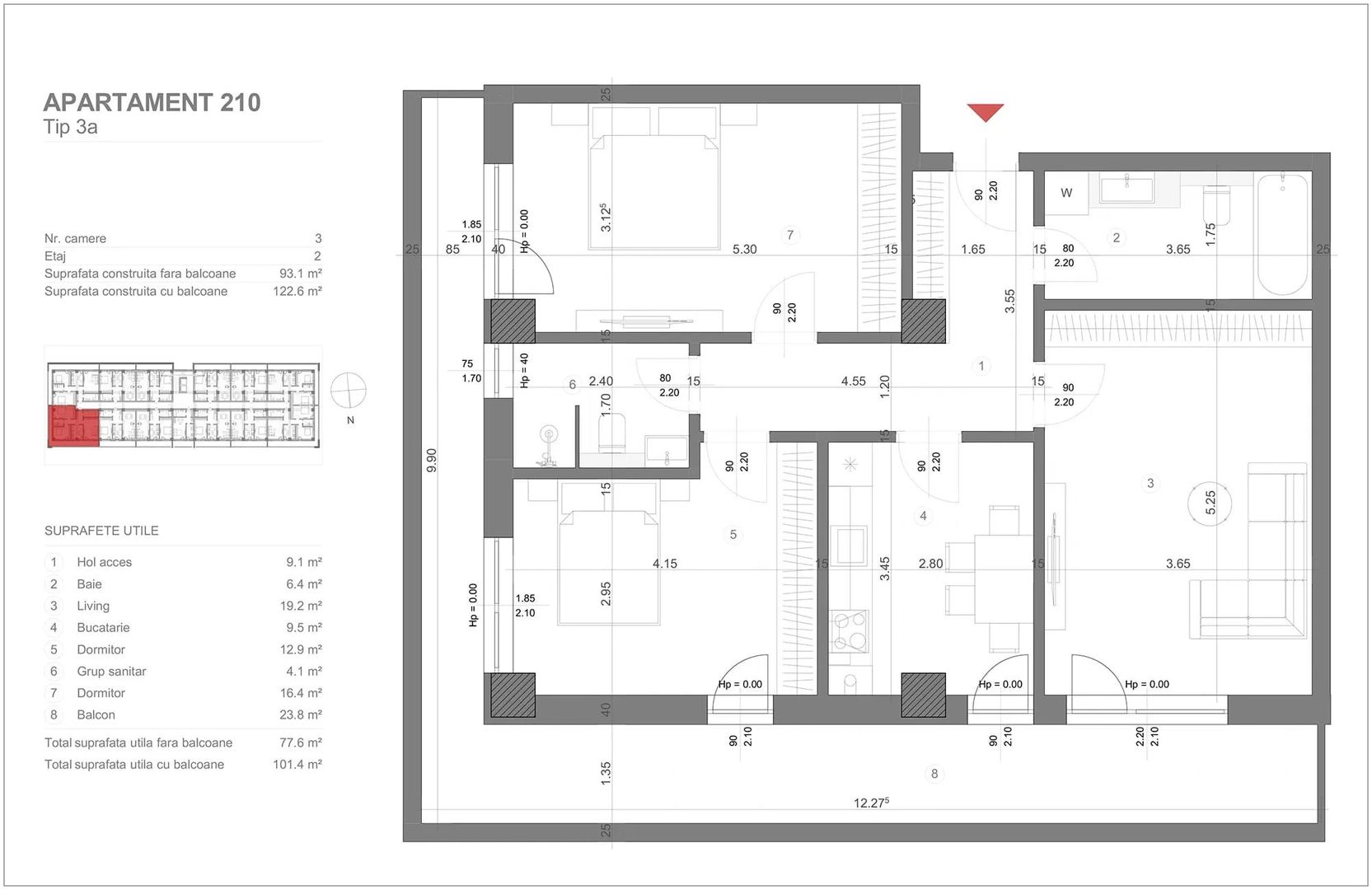 Apartament 3 camere - Poză 3