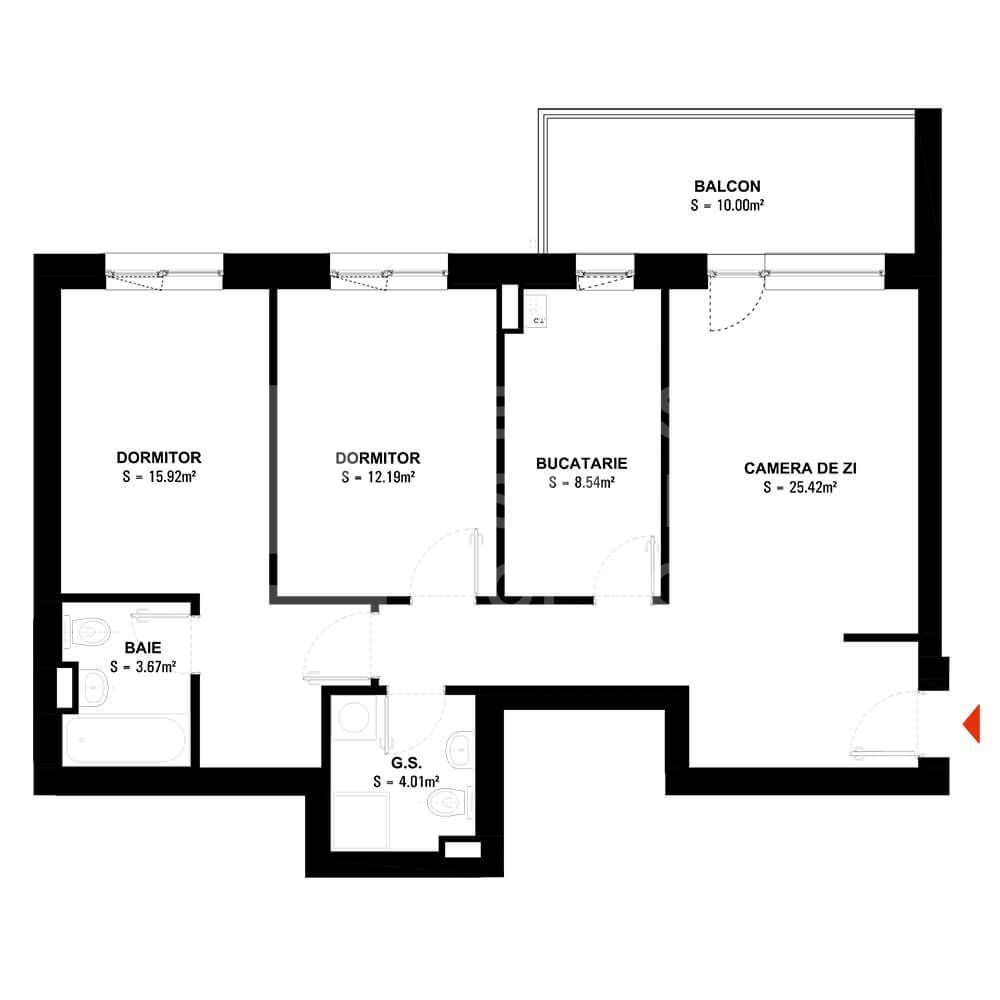 Vânzare, apartament, 3 camere tip 5B, Hils Brauner, București - Poză 2
