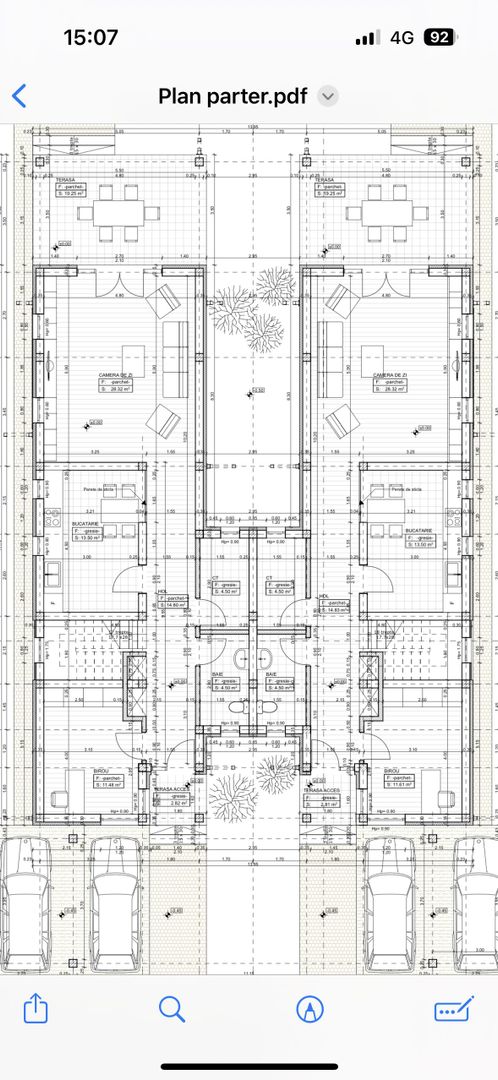 Duplex despartit prin spatiu tehnic  - teren 500mp - Poză 3