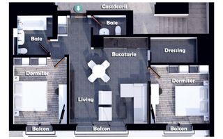 Apartament 3 camere, 66 mp utili, ultracentral - Poză 2