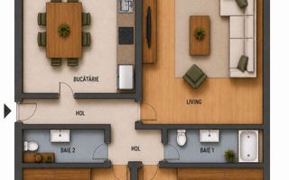 Apartament 3 camere zona Modern - Poză 2