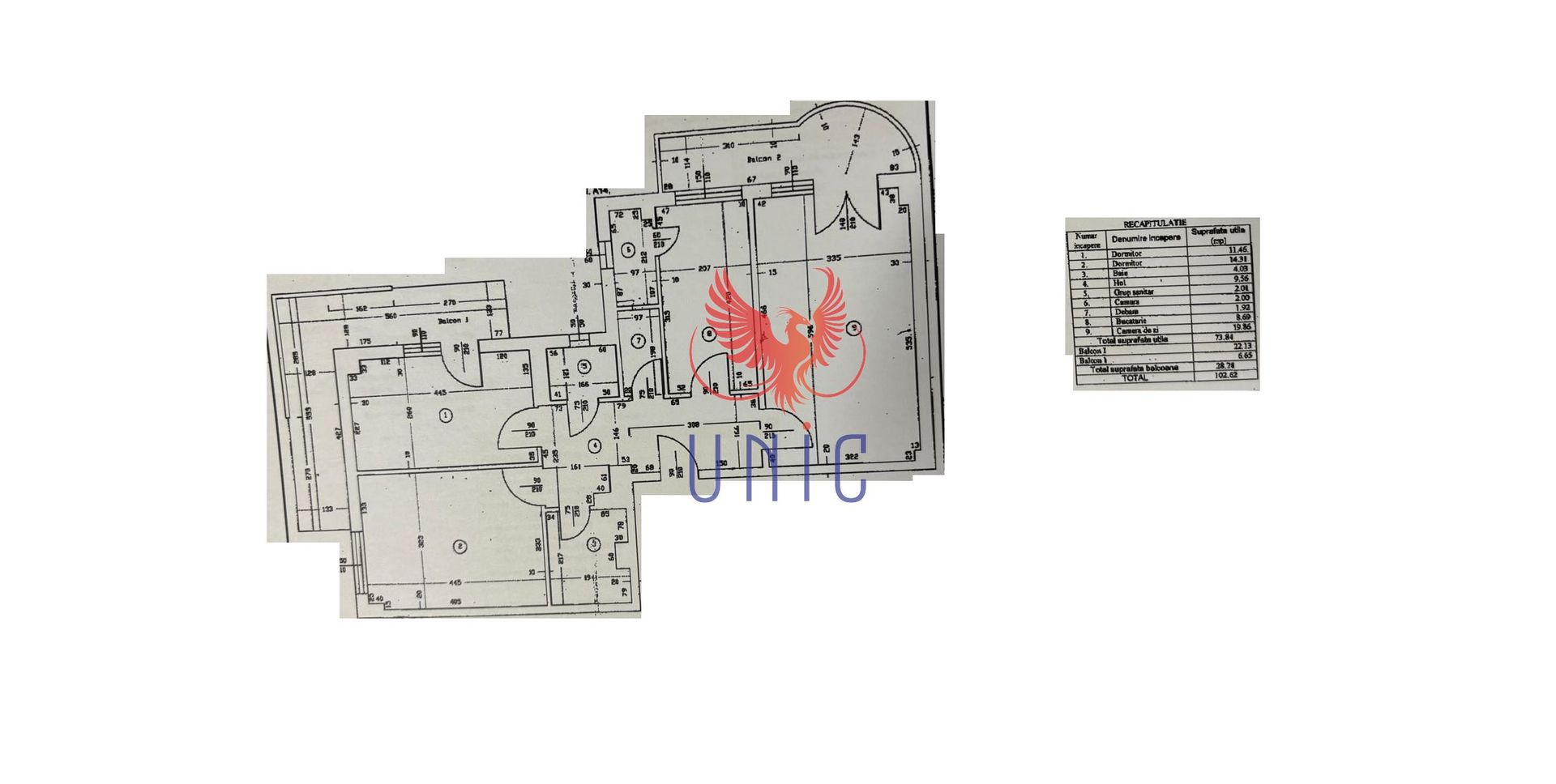 Apartament 3 camere Vis-A-Vis McDonalds - Schiță 9