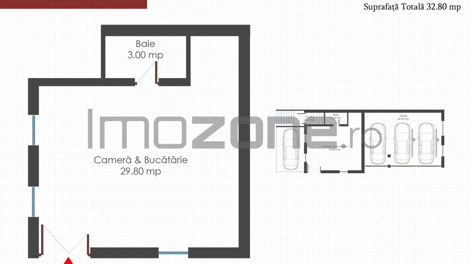 Garsoniera de vanzare, bloc nou, finisatala cheie, centrala termica individuala - Schiță 5