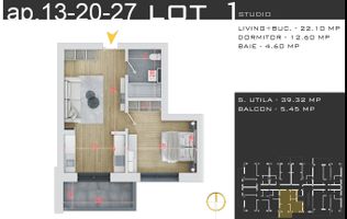 Ap. 2cam. living open-space in bloc p+3 / pallady. comision 0%!