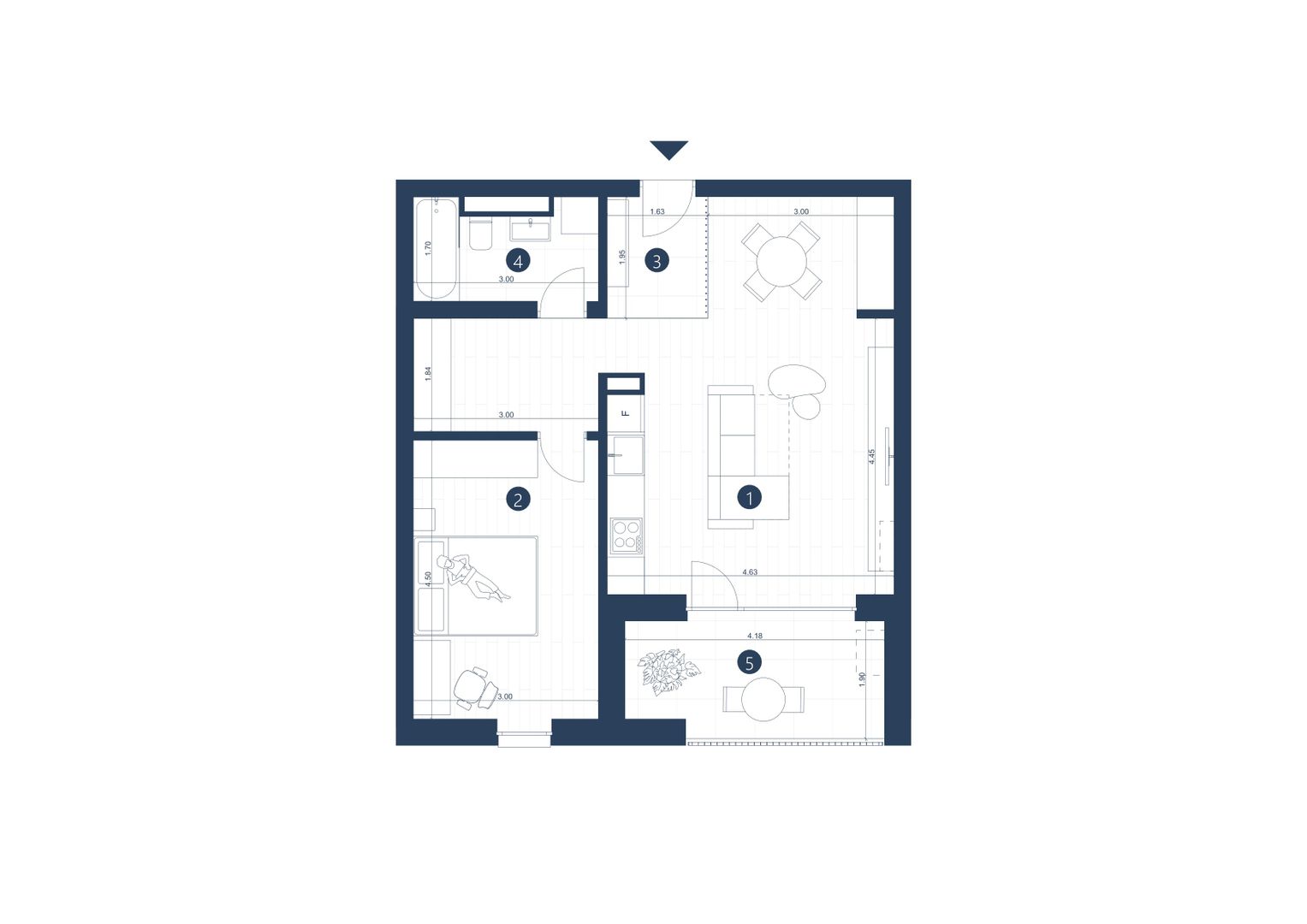 Apartament nou cu 2 camere - Poză 3