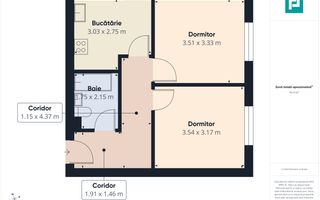 Apartament 43 mp, mobilat, AC, parter, decomandat - Poză 6