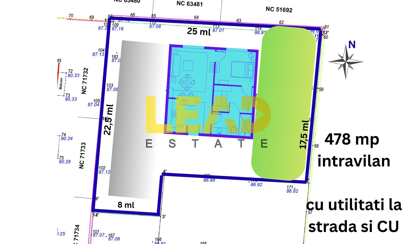 Vanzare Teren Construibil, Intravilan, CU,  478 mp - Tunari! Comision 0% - Poză 1
