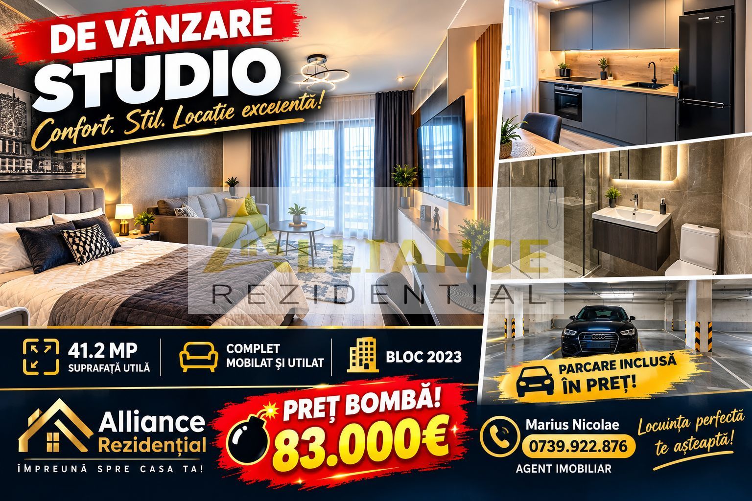 Metrou Berceni Studio mobilat utilat cu parcare - Poză 1