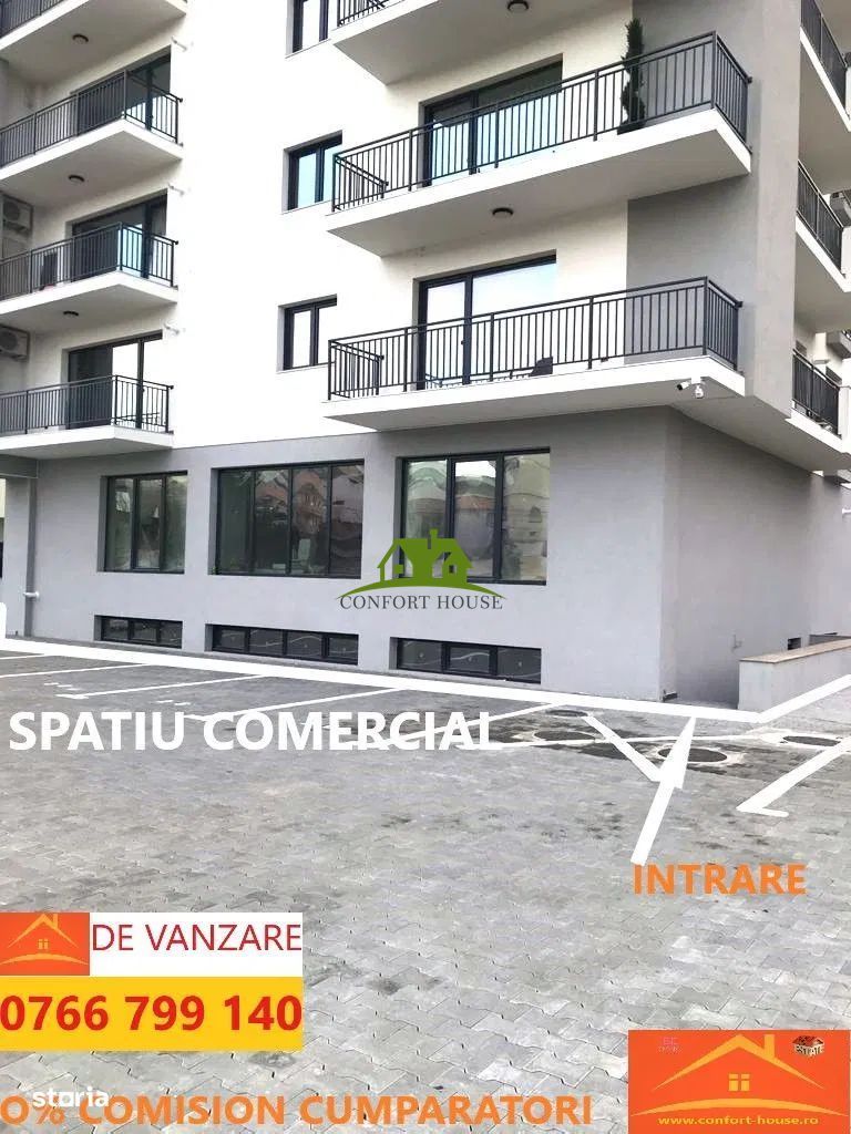 Spatiu comercial nou amenajat 2 intrari/2bai/2centrale/PVC tripan - Poză 1