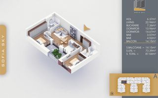 Apartament 3 camere,PAllady,Titan,Sector 3,7-8 min Metrou,Stoc limitat - Poză 3