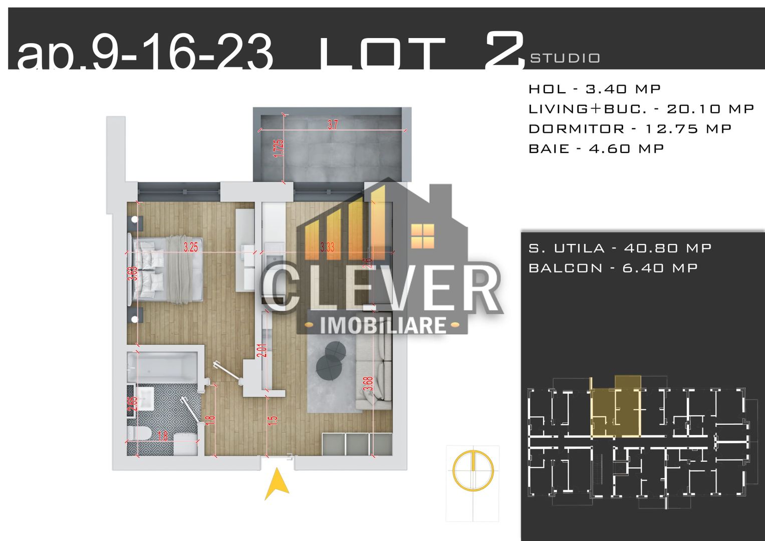 Apartament 2 camere - Finisaje la Alegere, Comision 0%, Pallady - Poză 3
