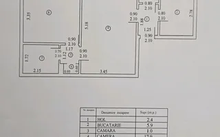 2 camere | centrala proprie | langa metrou | vedere spate  | Bd Ion Mihalache - Schiță 13