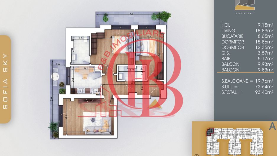 Mutare Rapida Apartament 3 camere 7min Metrou Nicolae Teclu - Schiță 3