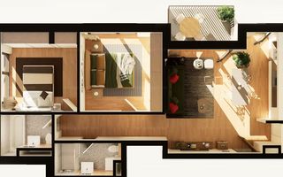 Apartament spatios cu 3 camere semidecomandat Intre Lacuri - Poză 1