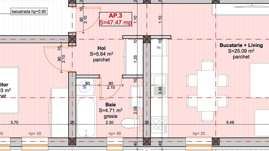 Braytim, Apartament Nou 2 camere, 47 mp - Iulie 2022 - Parter - Poză 8