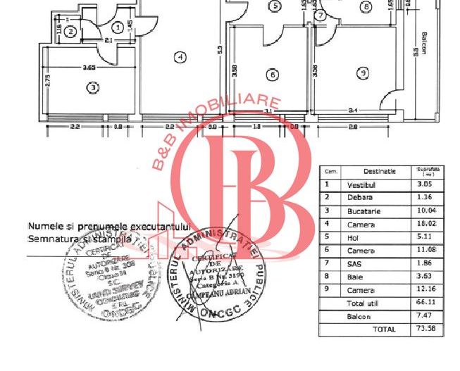 Apartament 3 camere-Metrou Costin Georgian-Piata Minis - Schiță 22