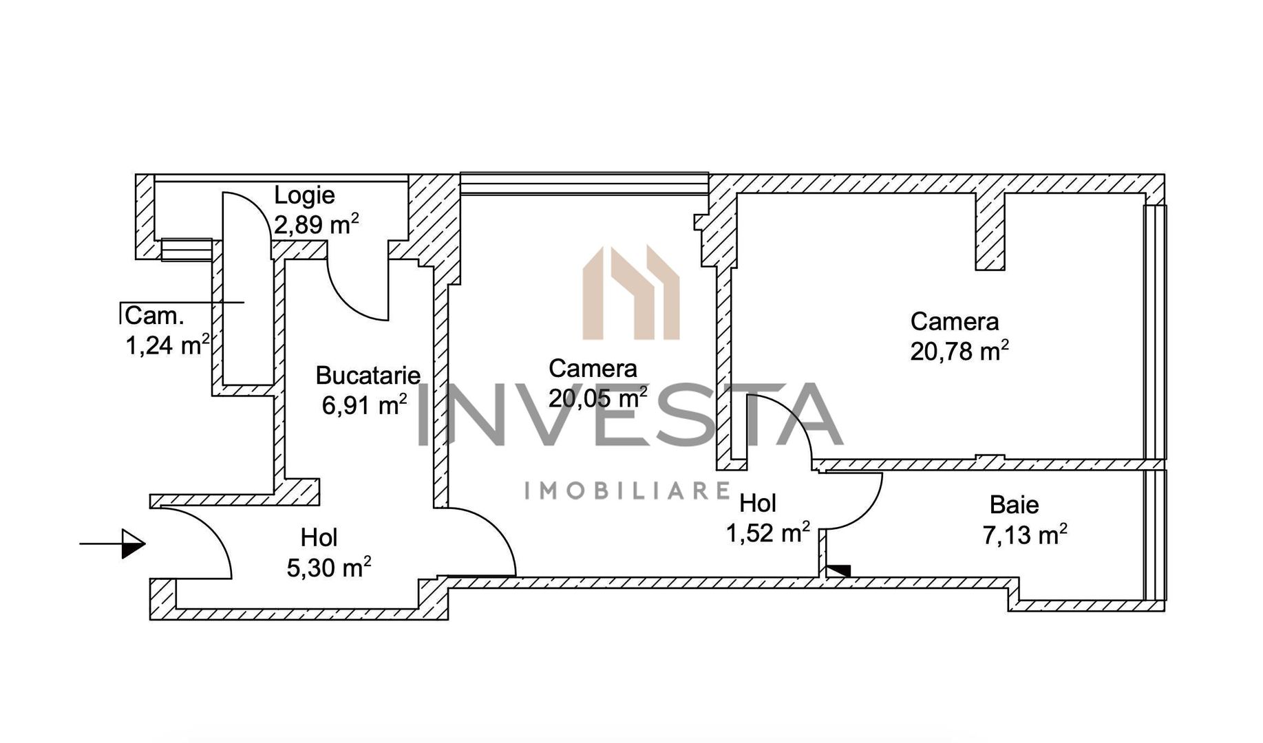 Apartament cu 2 camere, 63 mp utili! Etaj 2! Piata Mihai Viteazu! - Schiță 8