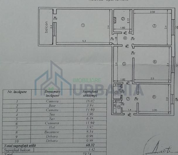 Apartament 3 camere, cartier Alexandru cel Bun, vedere bulevard, mobilat - Poză 7