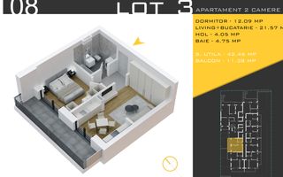 2 camere  Titan Pallady  Metrou Nicolae Teclu - Schiță 11
