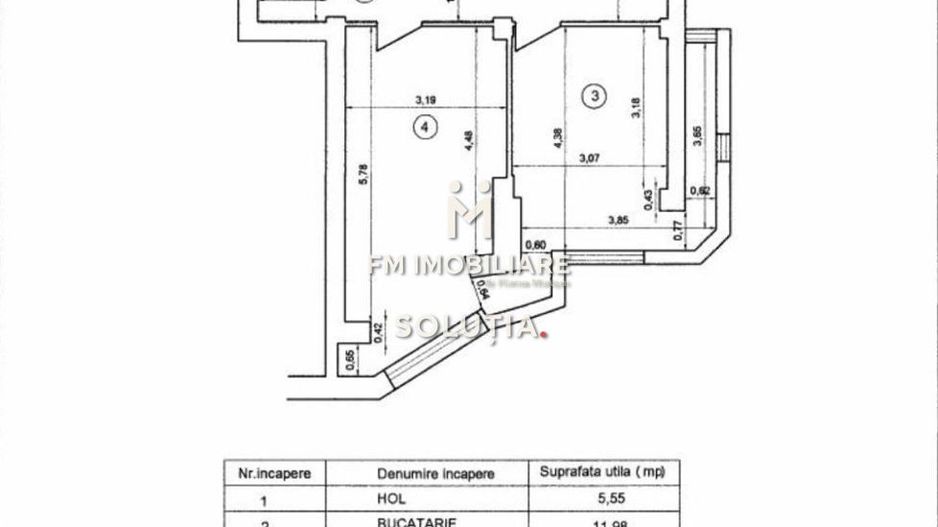 Apartament 2 camere, Ultracentral, zona Mara! - Schiță 15