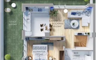 Penthouse pozitionat S-V  -  4 camere - Coresi Avangarden - Poză 13