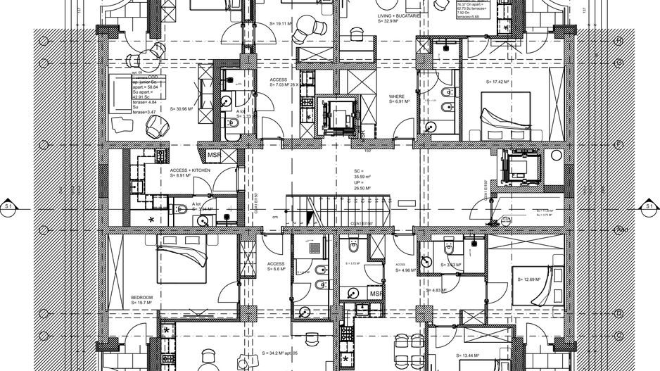 Aparthotel building Unirii B+GF+E+11 floors with 51 apartments, restaurant and SPA - Poză 62