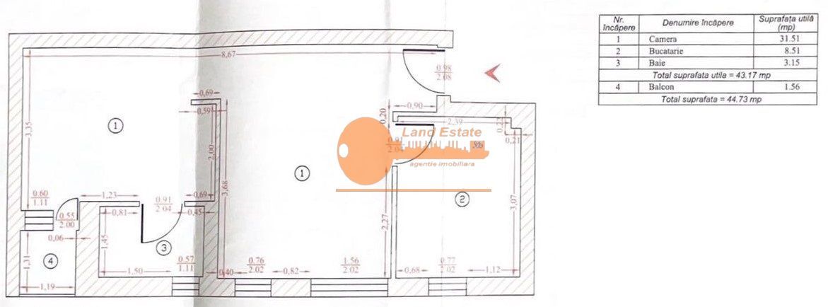 Apartament 2 camere (1 dormitor) + loc de parcare – Fabrica de Glucoza - Metrou Pipera - Schiță 7