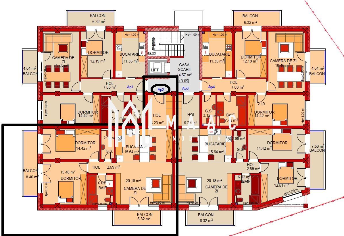 Dezvoltator | Apartament 3 camere | Etaj 1 | Parcare | Brana - Poză 3