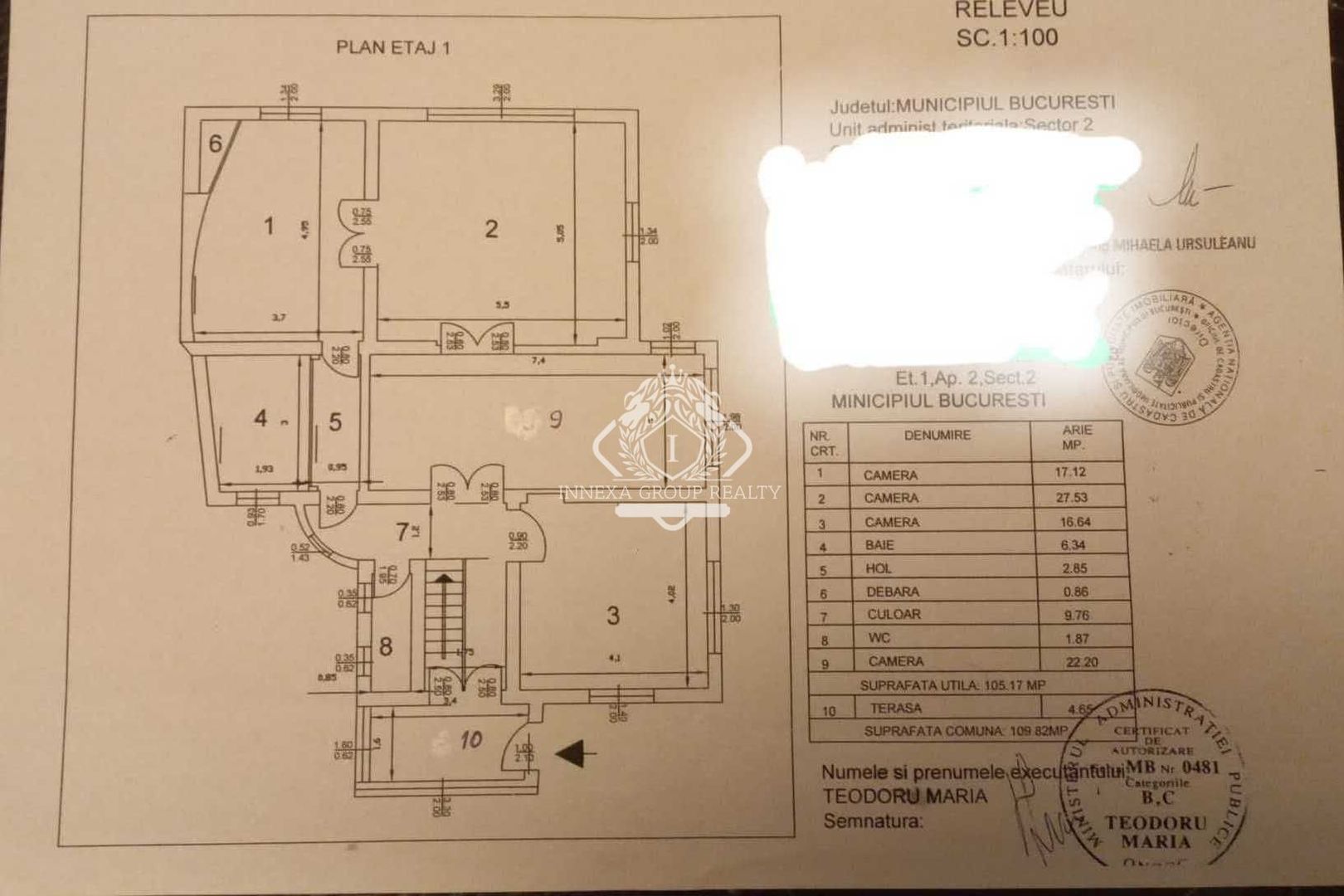 Gradina Icoanei | Apartament 5 camere in vila interbelică | Curte individuală - Schiță 25
