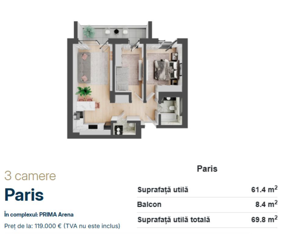 Apartamente de vanzare, 2,3 camere Arena Residence, Oradea - Poză 3