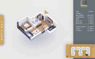 2 camere Finalizare Rapida 7 min Metrou Nicolae Teclu - Schiță 11