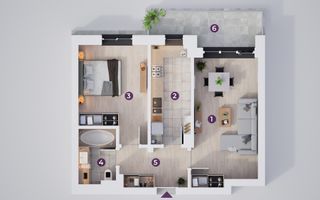 Vanzare  apartament cu 2 camere. Rate la dezvoltator pe 7 ani. - Poză 4