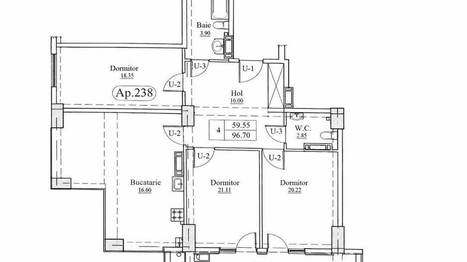 Vânzare, apartament, 3 camere, Strada Gradina Botanica, Botanica - Schiță 13