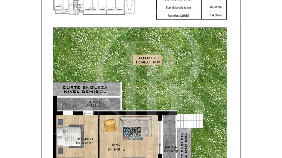 2 camere cu gradina  Pallady Metrou Nicolae Teclu - Schiță 18