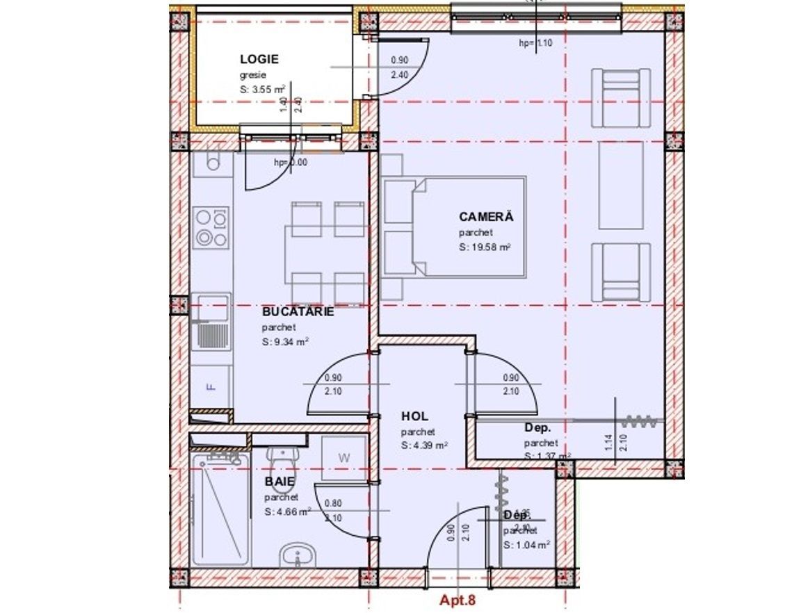 Studio decomandat "LA CHEIE" - Selimbar,  Sibiu - Schiță 9