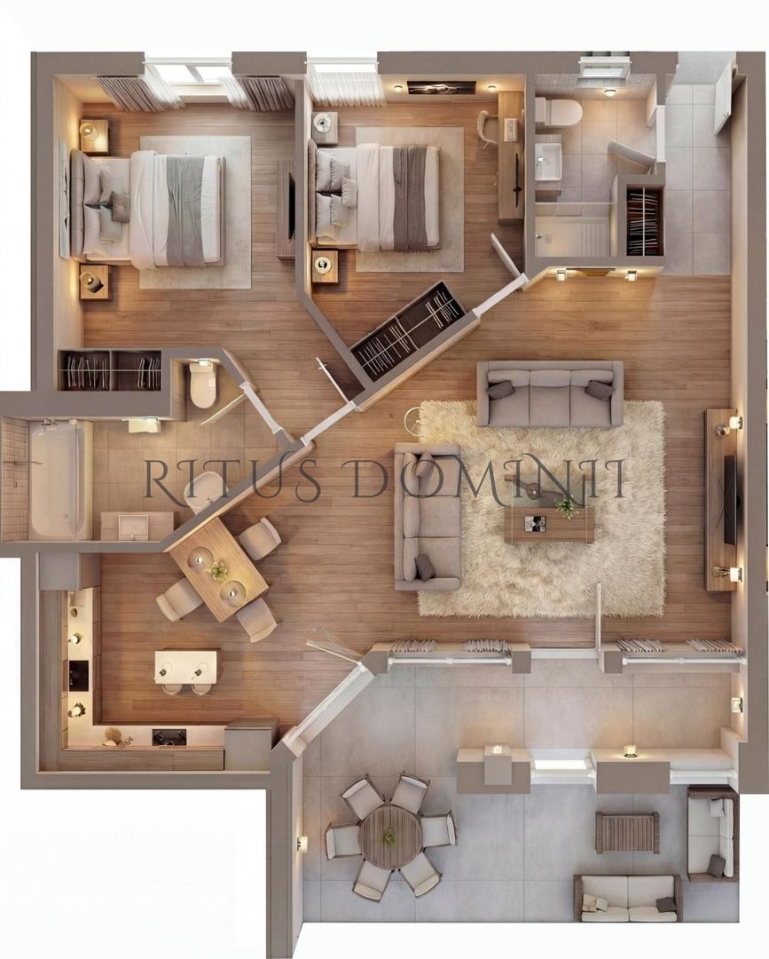 Apartament Ultracentral cu 3 camere, Piata Unirii, 96.70mp - Schiță 1