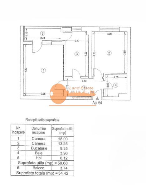 Apartament 2 camere | 2018 | Et. 7/12 | Plaza Residence - Schiță 9