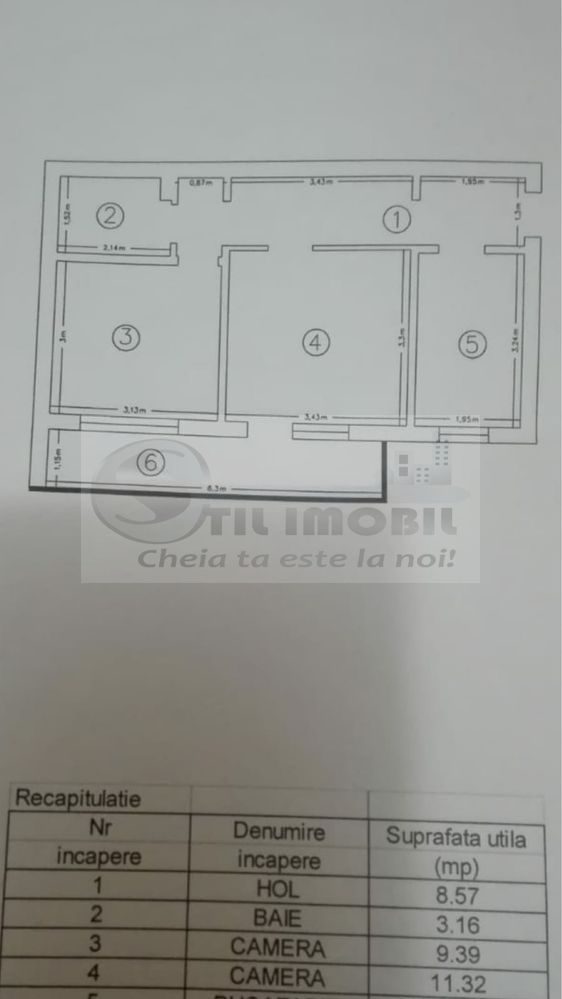 Ap 2 cam Zimbru 46 mp utili + balcon 7 mp 105.000 € - Poză 8