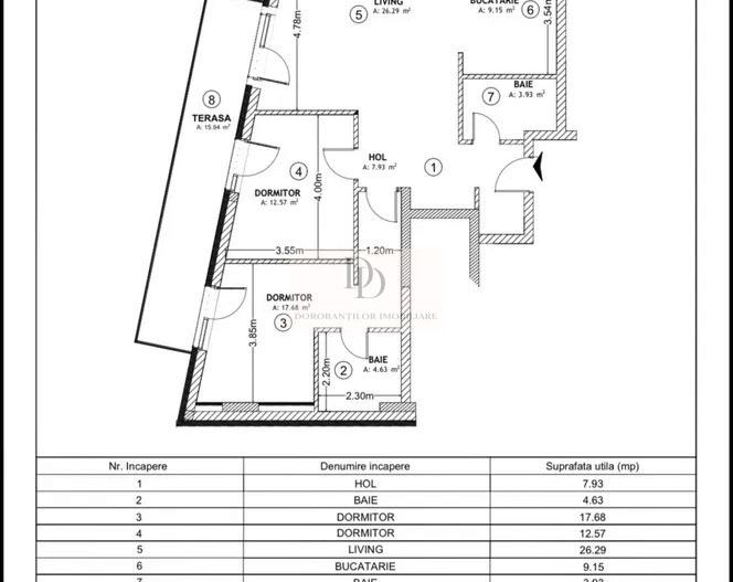 Penthouse cu 3 camere  | 2 parcări subterane incluse | Centru -Decebal - Schiță 16