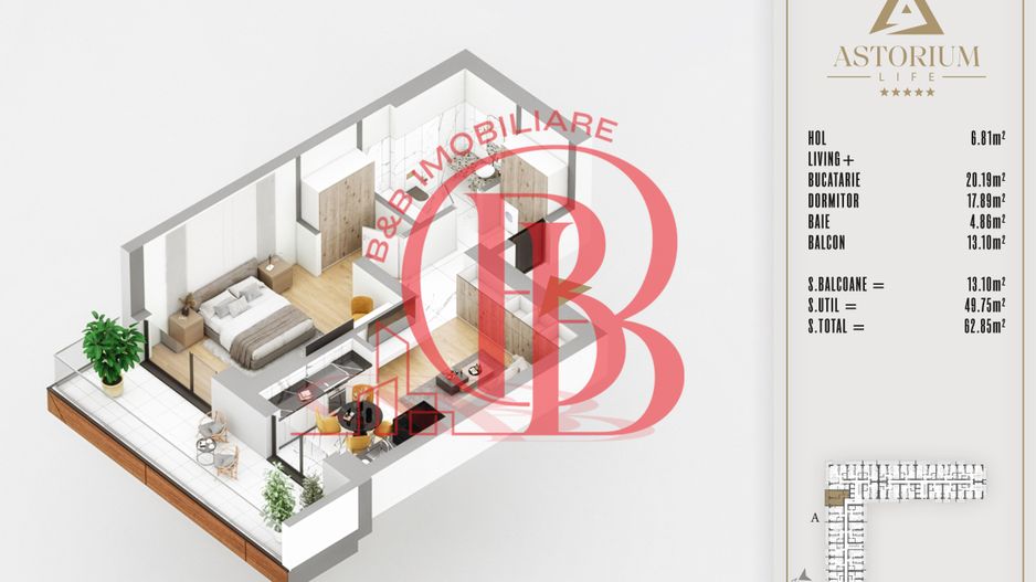 2 camere finalizat proiect premium Titan Pallady - Schiță 2