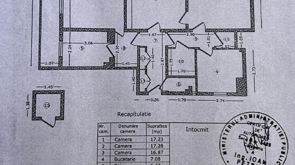 APARTAMENT UNIC  3 CAMERE | TERASĂ 30 MP  | VEDERE PANORAMICĂ | ZONA CENTRALĂ - Schiță 15