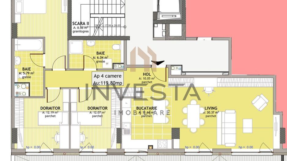Apartament cu 4 camere in Iris - Ansamblu Exclusivist, imobil nZEB - Schiță 2