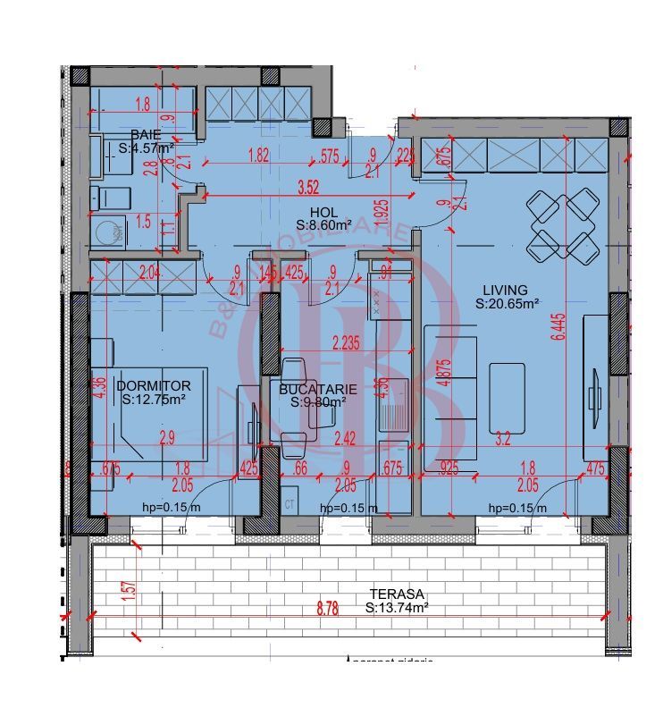 Apartament 2 camere Parcare Gratis Theodor Pallady 5min STB - Schiță 2