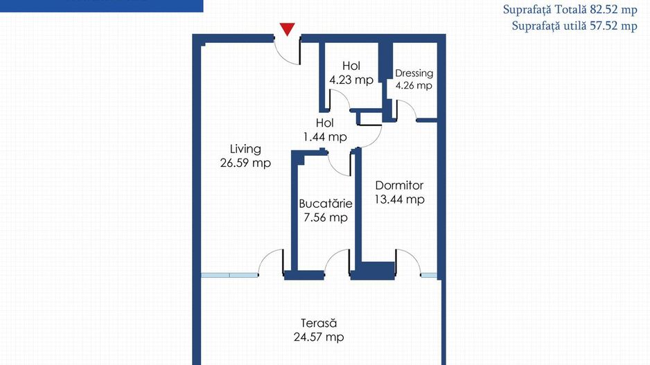 Complex Gran Via Park - 2 Camere Premium 57 mp + Terasa 25 mp, Parcare Subterana - Schiță 18