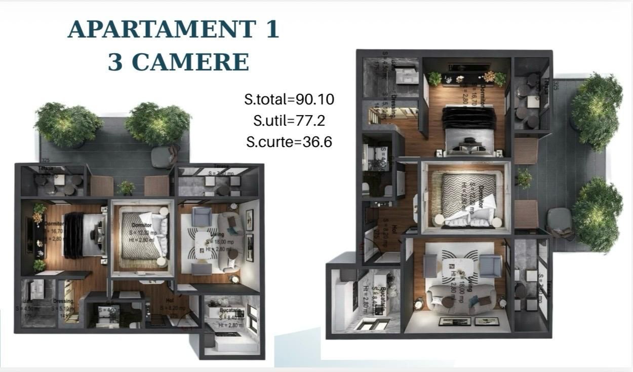AP. 3CAM SPATIOS+CURTE IN BLOC P+3 / METROU N. TECLU-PALLADY! - Poză 6