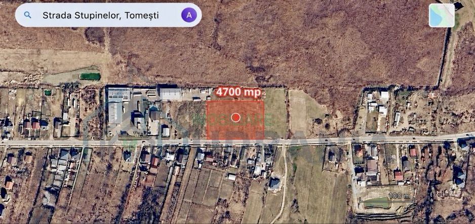 Teren intravilan 4.700 mp cu deschidere de 69 m, destinat dezvoltării industriale, comerciale sau rezidențiale, în Tomești - Poză 1