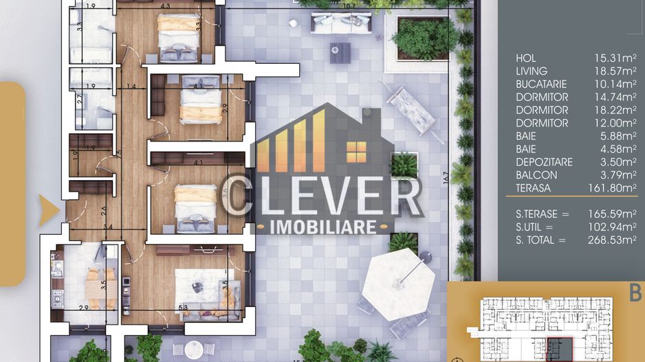 Living + 3 dormitoare + terasă generoasă, Metrou aproape, comision 0% - Schiță 6